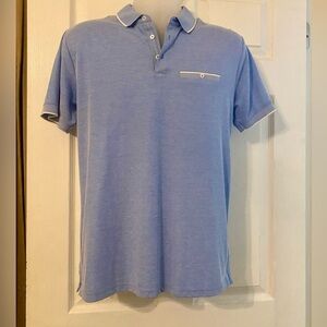 Men’s pique blue polo style shirt